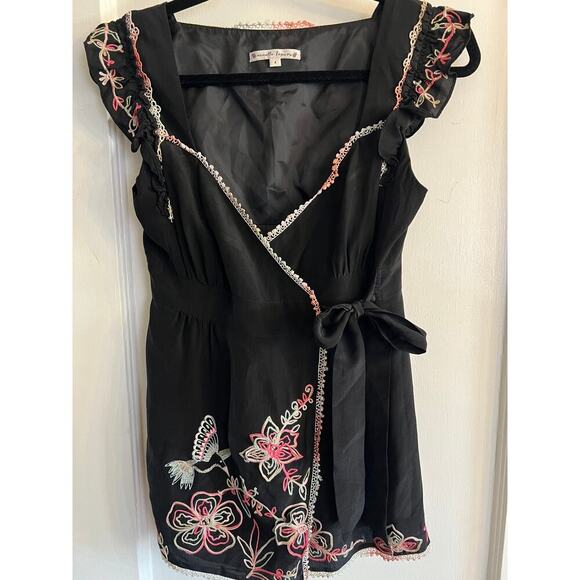 Nanette Lepore Birds Of Paradise 100% Silk Wrap Blouse, Size 4 - Picture 1 of 7